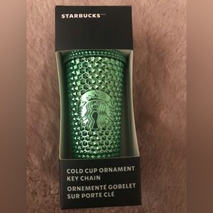 1 2023 Starbucks Holiday Bling Green Studded Cold Cup Christmas Ornament